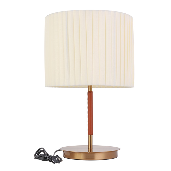 Stolní lampa Nordic Simple Style Dřevěná základna s odkládací látkovou lampou